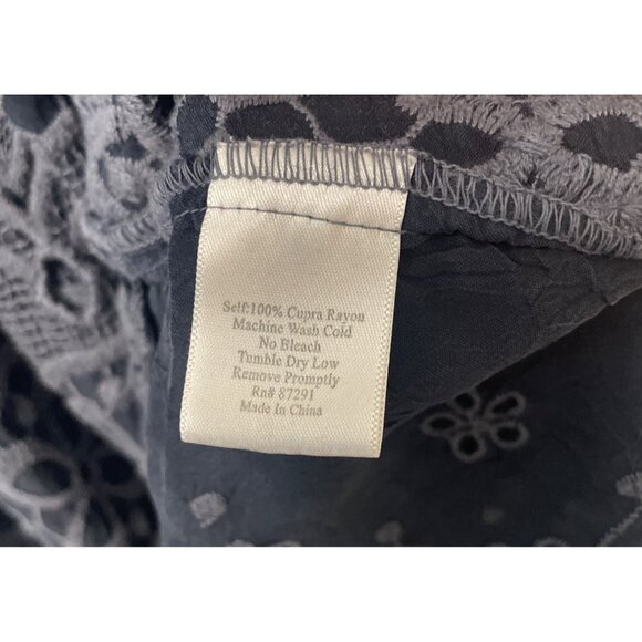 Johnny Was Black Embroidered Eyelet Tunic Dress S Boho Hippie Festival - Picture 6 of 6